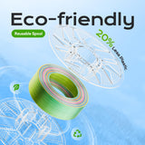 Conjure PETG Rainbow 3D Printer Filament, Candy Rainbow Green Pink Yellow Pureple Orange 1.75mm Christmas 3D Printing Filament 1KG/2.2lb chitu systems