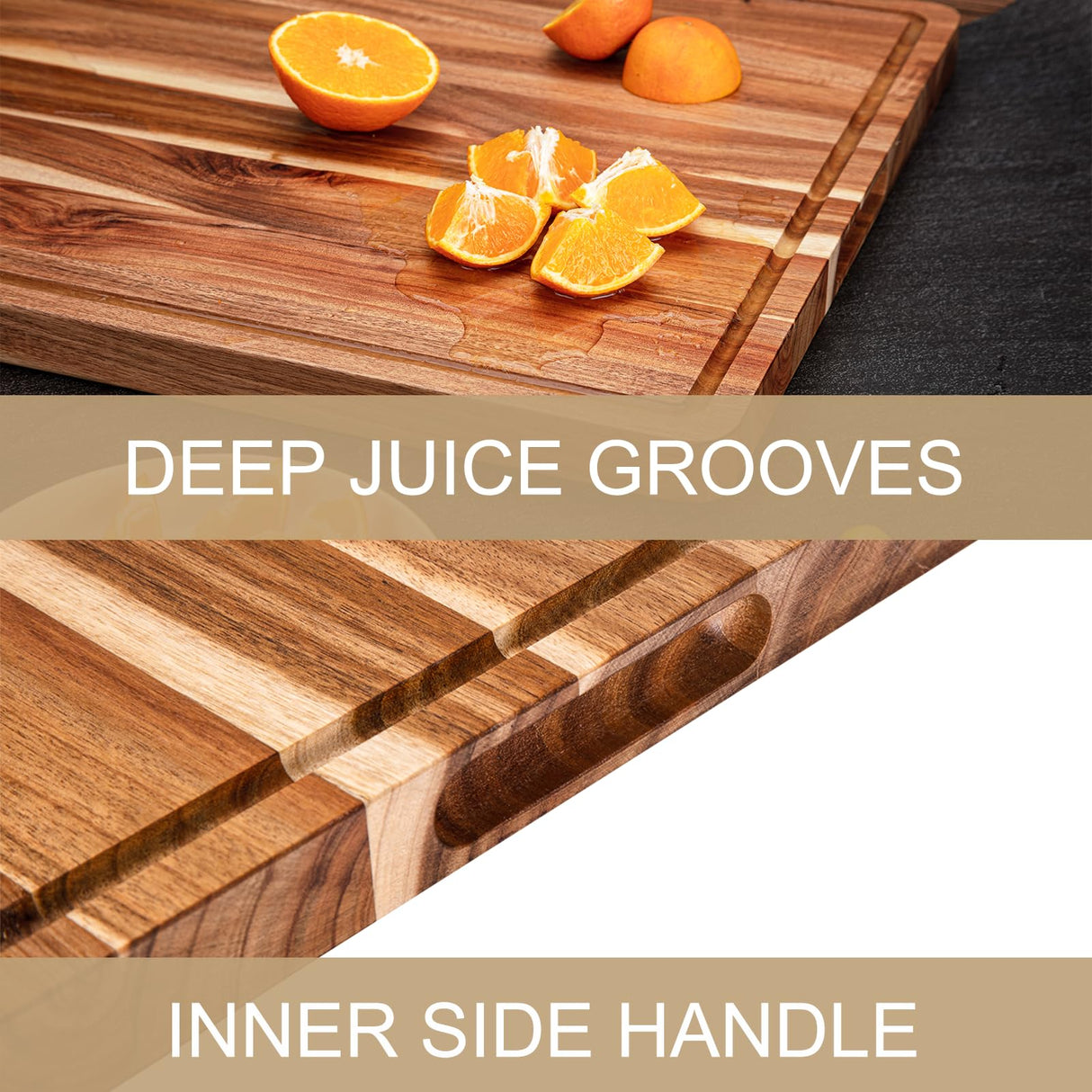 Extra Large Wood Cutting Board for Kitchen, 24" x 18" Acacia Wood Large Butcher Block Cutting Board with Juice Groove, Thick Wooden Chooping Board Carving Board for Meat Turkey Vegetables GAOMON