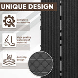GOOFCXO 44 PCS Interlocking Deck Tiles, 12"x12" Plastic Outdoor Patio Flooring Boards 44 Sq.Ft. All Weather Use Patio Floor Decking Tiles Waterproof Non-Slip for Pool Porch Balcony Backyard GOOFCXO