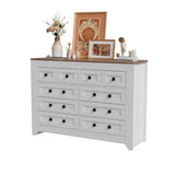 PAKASEPT 10 Drawers Dresser, Farmhouse Dresser for Bedroom, Wood Dressers & Chests of Drawers White Dresser Closet Organizers for Bedroom,Hallway PAKASEPT