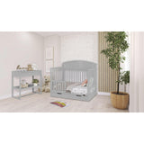 Dream On Me Storybrooke 5 in 1 Convertible Crib with Under Drawer in Pebble Grey, JPMA & Greenguard Gold Certified, Made of Sustainable Pinewood, Non-Toxic Water-Based Paint Finish Dream On Me