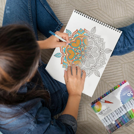 Jadeso Mandala Coloring Book for Adults - 30 Original Mandala Patterns and Designs, Adult Coloring Book Spiral Bound, Coloring Books for Adults Relaxation, Thick Smooth Paper(120gsm) Jadeso