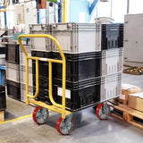 FOVERSWIVE 8"x2" Industrial Casters- Heavy Duty casters,Polyurethane Casters Wheel,Capacity up to 6000 Lb. Use for Platform Truck, U-Boat Cart,Workbenches(2 Swivel & 2 Rigid) FOVERSWIVE