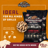 Bear Mountain 2-Pack Gourmet Blend Wood Pellets for Smoker, Grill & BBQ, 20 Lbs Bear Mountain Premium BBQ Woods