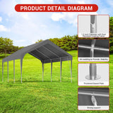 13x20FT Heavy Duty Carport Canopy Portable Garage Shelter, Waterproof & UV Protected for Party Tent, Outdoor Car Storage, Durable Vehicle Protection Shed PeakPursuit