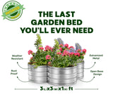 Galvanized Raised Garden Beds Outdoor // 3×3×1 ft Planter Raised Beds for Gardening, Vegetables, Flowers // Large Metal Garden Box (Silver) // Patented Tool-Free Design Plant & Plot