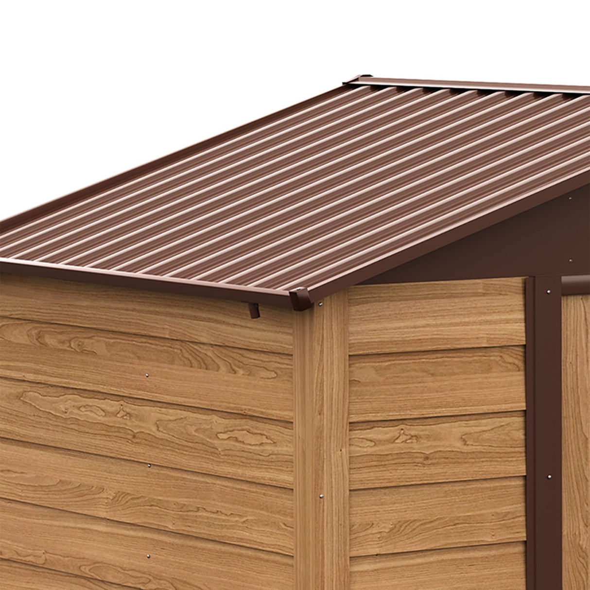 Outsunny 8' x 6' Outdoor Storage Shed, Garden Tool House with Foundation Kit, 4 Vents and 2 Easy Sliding Doors for Backyard, Patio, Garage, Lawn, Brown Outsunny