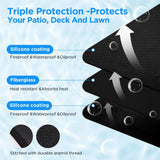 Large 76x51 inches Under Grill Mat for Outdoor Grill,Double-Sided Fireproof Grill Pad for Fire Pit,Indoor Fireplace Mat Fire Pit Mat,Oil-Proof Waterproof BBQ Protector for Deck and Patio Fondpen