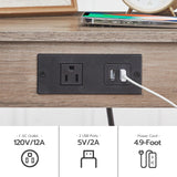 HOOBRO Side Table with Charging Station, Set of 2 End Tables with USB Ports and Outlet, Nightstand with 2-Tier Storage Shelf, for Living Room, Bedroom, Small Space, Greige and Black BG91UBZP201 HOOBRO