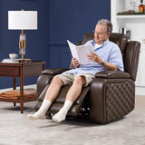 Watson & Whitely Genuine Leather Power Recliner Chairs for Adults, Zero Gravity Recliner with Power Headrest & Hidden Storage, Electric Reclining Sofa Chair for Living Room, Home Office, Dark Brown Watson & Whitely