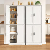 GarveeHome 70 in Tall Kitchen Pantry Cabinet, Freestanding Storage Cabinet with 4 Doors and Adjustable Shelves, Utility Hutch Cupboard for Dining Room, Bathroom, Living Room (Style A, White) GarveeHome
