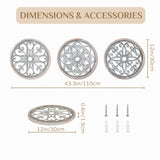 Walasis Wall Decor Rustic Farmhouse Wood - Distressed Metal Wall Art for Living Room 11.8in Flower Boho Wall Decorations Outdoor Medallion Hanging Decor for Bedroom Office Bathroom Kitchen Walasis