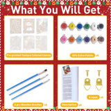 ajepon 6 Pack Paint by Numbers for Adult Kit Christmas - Christmas Adult Paint by Numbers Kits, Paint by Numbers Kit on Canvas Without Frame Oil Painting Acrylic Paints for Home Wall Decor 12X16inch ajepon