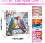 ARPADAMO Spring Diamond Art Bird Kits for Adults,5D Bird Diamond Painting DIY Animal Diamond Art Diamond Painting Kits for Adult,Round Full Drill Diamonds, Diamond Art Kits for Home Decor-14x14inch ARPADAMO