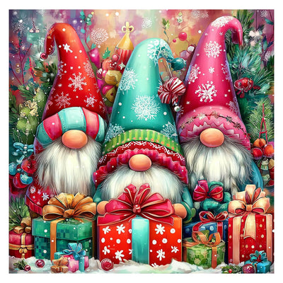 Reivworl Christmas Paint by Numbers Kit for Adults Beginners, Gnome Paint by Numbers, Adult Paint by Number Kits for Gifts and Home Wall Decor 16x16 Inch