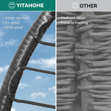 YITAHOME Egg Chair with Stand Outdoor Indoor Egg Lounge Chair with Cushion Wicker Chair PE Rattan Chair Included for Patio, Garden, Backyard, Porch, Gray YITAHOME