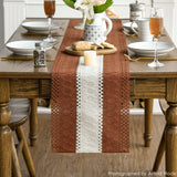 Artoid Mode Caramel Farmhouse Rustic Table Runner, Seasonal Hollow Kitchen Dining Table Decoration for Home Party Decor 12x72 Inch Artoid Mode