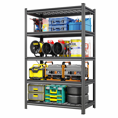 KILISTEELS 72" H Heavy Duty Garage Shelving 5 Tier 2500 LBS Storage Shelves Adjustable Industrial Metal Wire Shelf Unit for Garage,Basement,Pantry,Warehouse,Commercial KILISTEELS