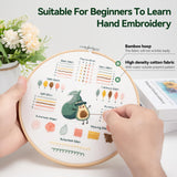 kasateri 4 Sets Beginner Embroidery Kit, Embroidery Kit for Beginners Adults Easy Hand Embroidery with Tools Bamboo Hoop Stamped Cloth Starter Cross Stitch Kits Needlepoint Craft Kits for Adults kasateri