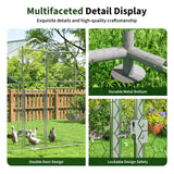 DAKITO Chicken Coop,Large Metal Chicken Run Pen,Walk in Chicken Coops for 10/40 Chickens,Double Door Chicken House with Waterproof & Anti-UV Cover for Backyard. (13.1x9.8x6.4 FT) DAKITO