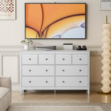 wanan 8 Drawer Dresser, 50" Modern White Dresser &Chests of Drawer, 8 Drawer Wide Dressers for Bedroom wanan