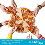 BIRDROCK HOME Pizza Stone for Oven and Grill | 16" Cordierite Baking Stone for Cooking, Bread, Pie, BBQ | Indoor - Outdoor | Grill, Smoker, Toaster Use | Ceramic Sheet for Crispy Crust (Round) BIRDROCK HOME