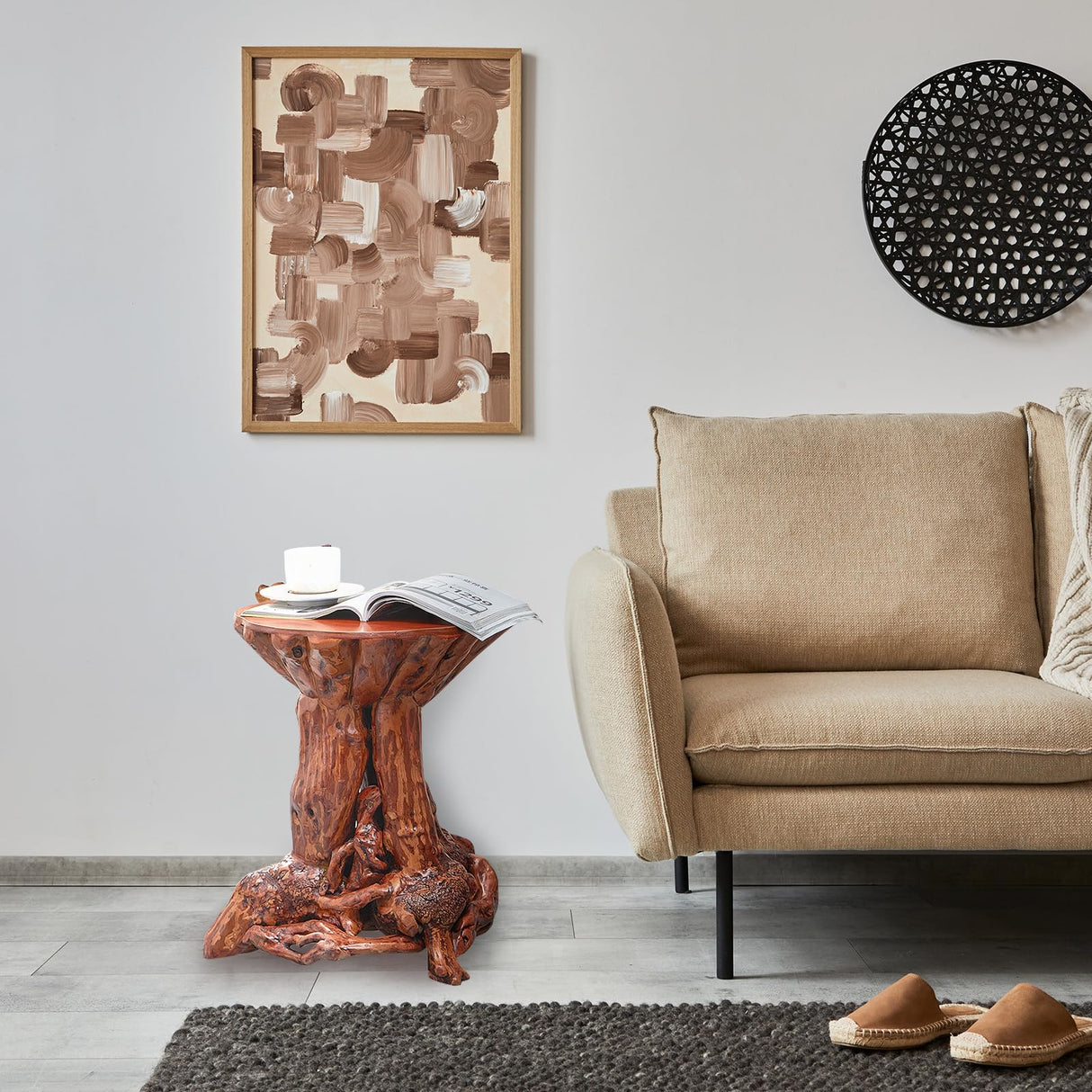 Rustic Azalea Tree Stump/Root End Table |Unique Wood Root Log Side Table |Reclaimed Primitive Tree Trunk Corner Accent Table |Round Natural Live Edge Coffee Table/Stool |Log Cabin Home Decor Furniture Aotea Crafts