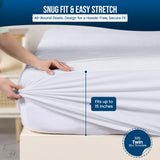 Utopia Bedding Waterproof Mattress Protector Twin Size, Premium Terry Mattress Cover 200 GSM, Breathable, Fitted Style with Stretchable Pockets (White) Utopia Bedding