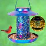 Ottsuls Solar Bird Feeder for Outdoors Hanging, Metal Wild Cardinals Garden Lantern with S Hook, Weatherproof and Water Resistant Birdfeeders as Gift Ottsuls
