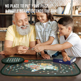 HXMARS Foldable Jigsaw Puzzle Board: Large Portable 1000 Pieces Puzzle Mat with Puzzle Sorter Trays, Puzzle Storage Saver to 500 & 1000 Pieces with Storage Bag(Grey) HXMARS