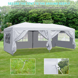GDY 10x20 ft Instant Pop up Canopy, Party Tent Folding Heavy Duty Gazebos with Removable Sidewalls and Wheeled Bag. GDY