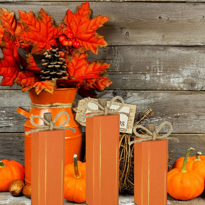 3 Pcs Wooden Fall Thanksgiving Decor Fall Tiered Tray Decor Wood Firework Fall Centerpieces Decorations Farmhouse Tabletop Block Sign for Fall Thanksgiving Autumn Decor (Pumpkin) - WoodArtSupply