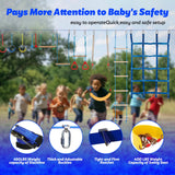 FAHKNS Ninja Warrior Obstacle Course for Kids, 65 FT Durable Slackline with 11 Obstacles-Swings, Monkey Bars, Arm Trainers and More, Weatherproof Outdoor Obstacle Course for Backyard,3+ Years Old FAHKNS