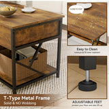 Coffee Tables for Living Room, 47.2 inches Lift Top Coffee Table with Storage, Farmhouse Modern Rustic Brown Living Room Tables EDWINENE