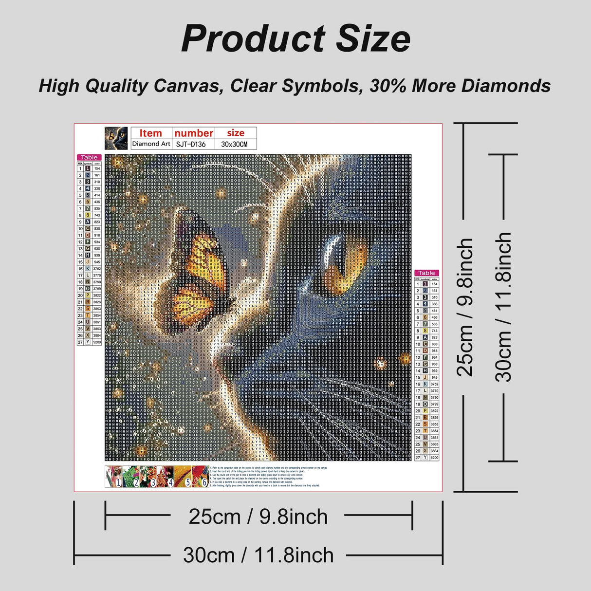 SJUTOUCI Cat Butterfly Diamond Painting Kits for Adults, Diamond Art Kits for Beginners, DIY 5D Full Drill Gem Craft Art for Home Decoration Gift 12x12 inch, Animals SJUTOUCI