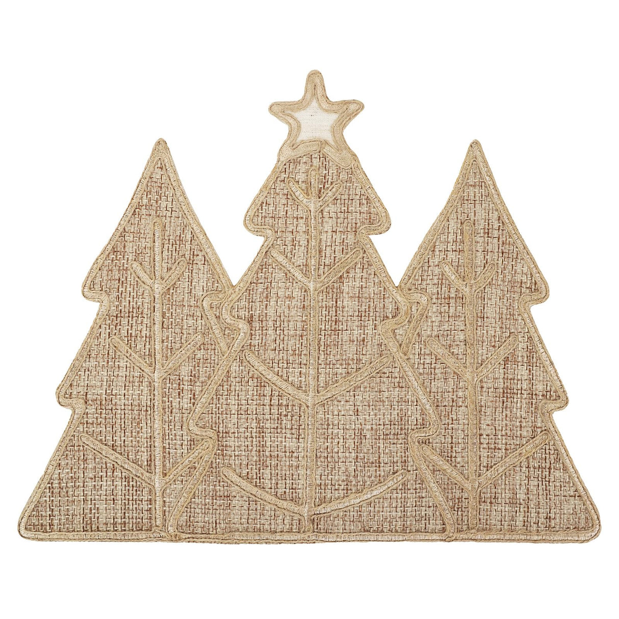 Feuille Burlap Farmhouse Winter Placemats Set of 4 Christmas Tree Holiday Placemats for Table Decorations Feuille