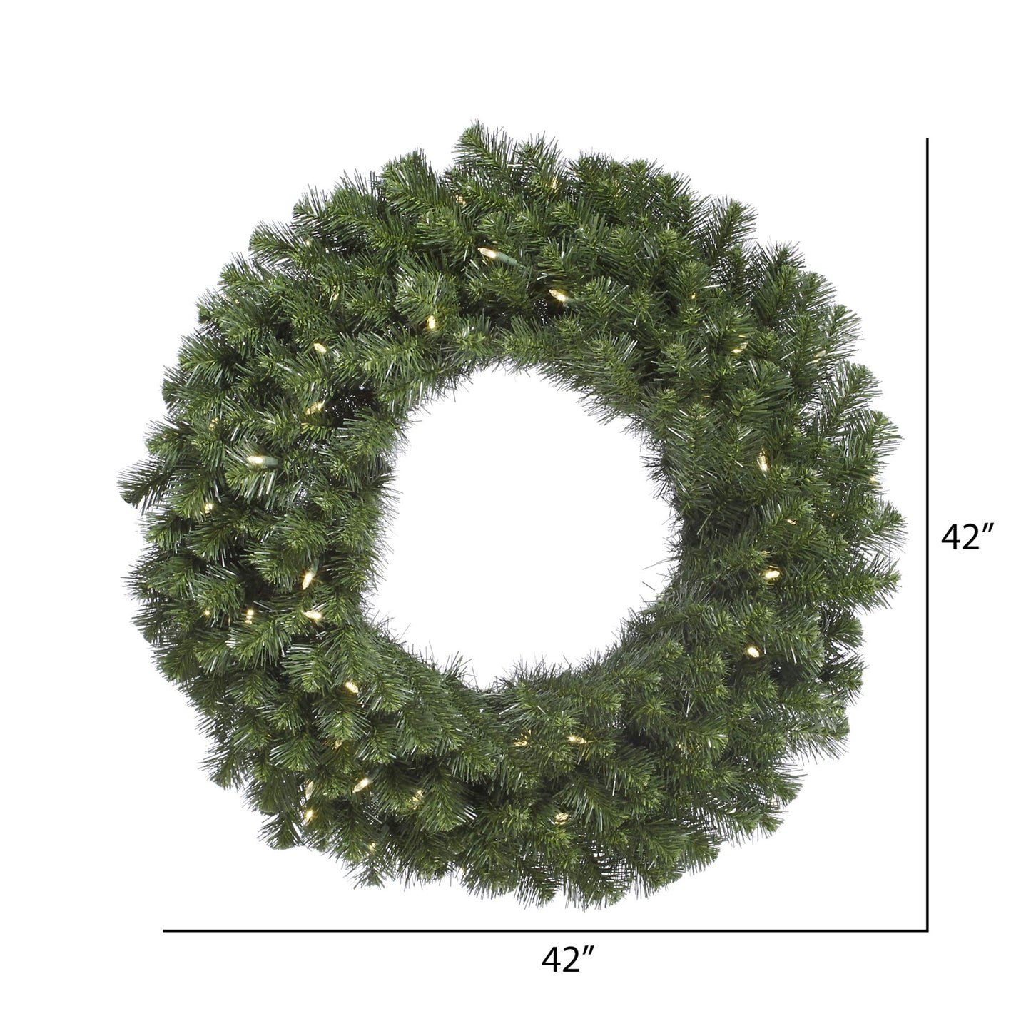 Vickerman Pre-Lit Douglas Fir Wreath with 100 Warm White Italian LED Lights, 42-Inch, Green, A808842LED