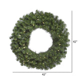 Vickerman Pre-Lit Douglas Fir Wreath with 100 Warm White Italian LED Lights, 42-Inch, Green, A808842LED Vickerman