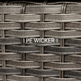 Joyside Outdoor Ottomans for Patio Set of 2 PE Wicker Steel Frame Outdoor Footstool with Removable Olefin Cushions for Garden, Patio, Backyard and Deck, Blue Joyside