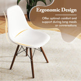 Giantex Round Dining Table Set for 4, 5-Piece Breakfast Nook Table Set w/ 31.5" Dinner Table, Dining Chairs, Wood Legs, Dinette Set, Kitchen Table Chairs Set for Living Room Restaurant (White+Walnut) Giantex