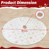EverMerry Christmas Tree Skirt, 36 inches White Luxury Christmas Tree Skirts with Snowflake, Xmas Tree Skirt Decorations for Christmas New Year Party Decor EverMerry