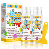 Puzzle Glue with New Sponge Head, Clear Water-Soluble Quick Dry Jigsaw Puzzle Glue, Suitable for 1000/3000/5000 Pieces of Paper and Wood Puzzle, 120ml*2 Bellisinno