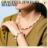 LEOBRO Pearl Beads for Bracelets, 720PCS Bracelet Making Kit for Adult, Friendship Bracelet Kits, Bracelet Bead Kits, Small Pearl Beads and Gold Beads Beading Kit for Bracelets, Jewelry Making Kit LEOBRO