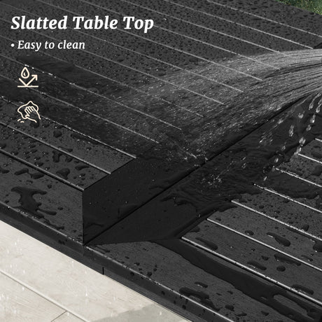 Cozyman 6-Person HDPS Outdoor Dining Table, Weather-Resistant Rectangle Patio Dining Table, 500LBS Weight Capacity, Outdoor Patio Table for Outside Indoor, Lawn, Garden, and Backyard, Black Cozyman