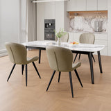 Nalupatio Dining Chairs Set of 4, Modern Dining Room Chairs Comfy Backrest Thick Upholstered Kitchen Chairs 19IN Height with Metal Legs Beig Nalupatio