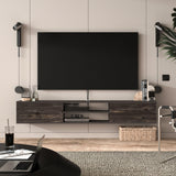 Atelier Mobili Floating TV Stand, 70 inch TV Stand for 75 inch TV, Floating TV Stand Wall Mounted, Floating Entertainment Center, TV Stands for Living Room, Black TV Stand (Black Oak) ATELIER MOBILI THE LEADER OF THE INTERCHANGEABLE FURNITURE