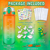 EDSPORTSHOUSE Decorate Your Own Water Bottle Kits for Boys Age 5-12,Dinosaur Painting Crafts,Fun Arts and Crafts Toys for Boys Birthday Christmas(Dinosaur) EDSPORTSHOUSE