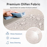 Artfurniz 6" Thicker Outdoor Chair Cushion 8 Sets - 24" *24" *6" Waterproof Patio Furniture Cushions with Removable Cover, 28D High Density Sponge Filling Thicken Outdoor Patio Cushions - Beige Artfurniz