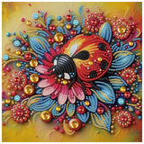 Sanjee 5D Special Shape Diamond Art Kits for Beginners, Ladybug Diamond Painting Kits for Adults, Crystal Rhinestones Diamond Painting for Home Wall Decoration Gift, 12×12inch Sanjee