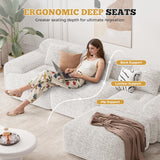 122" Modern L Shaped Modular Sectional Sofa, Boneless Couches for Living Room with Ottoman,4 Seater Convertible Chenille Cloud Couch Sofa Set, No Assembly Required, Beige 1 PCS Luxanimarion
